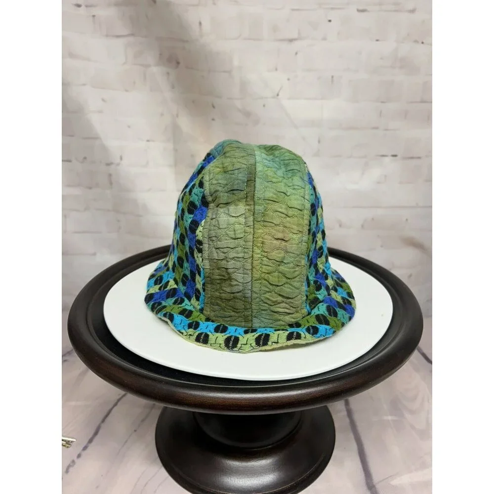 Fiber Artist Art to Wear Robin Lathroum Hand Dyed Bucket Hat Reversible Colorful